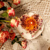 Large Heart Shaped Champagne & Rose Soy Wax Candle