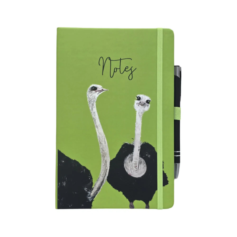 'Phil & Liz' Ostrich Notebook & Pen Set