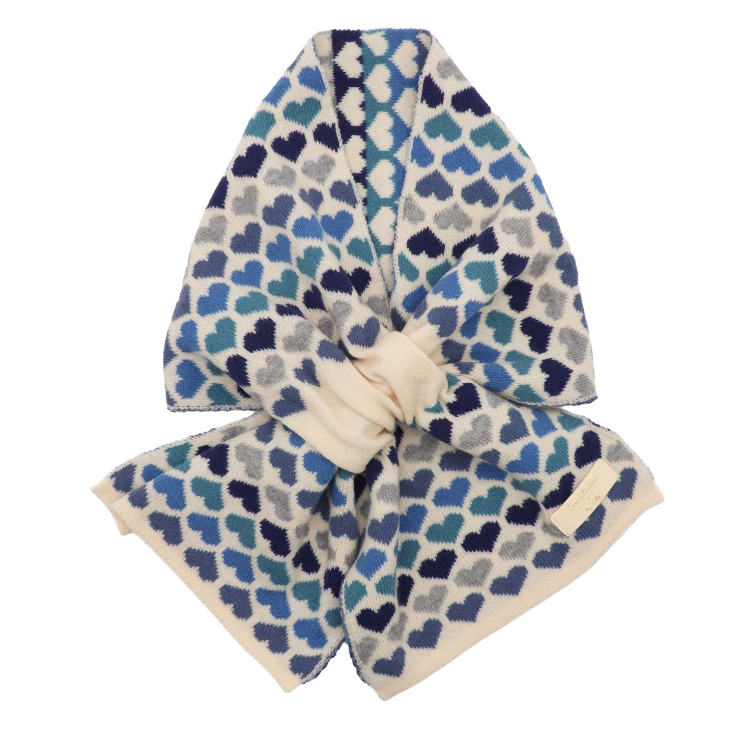 Zelly Pull through Blue Hearts Scarf