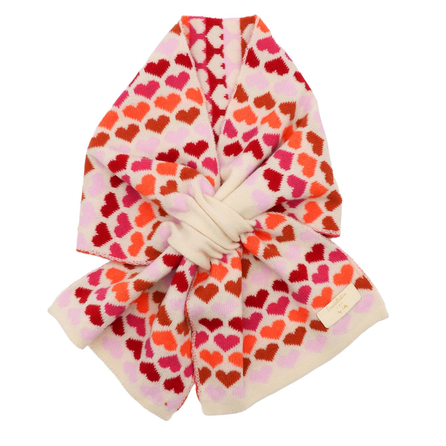 Zelly Pull through Pink Hearts Scarf