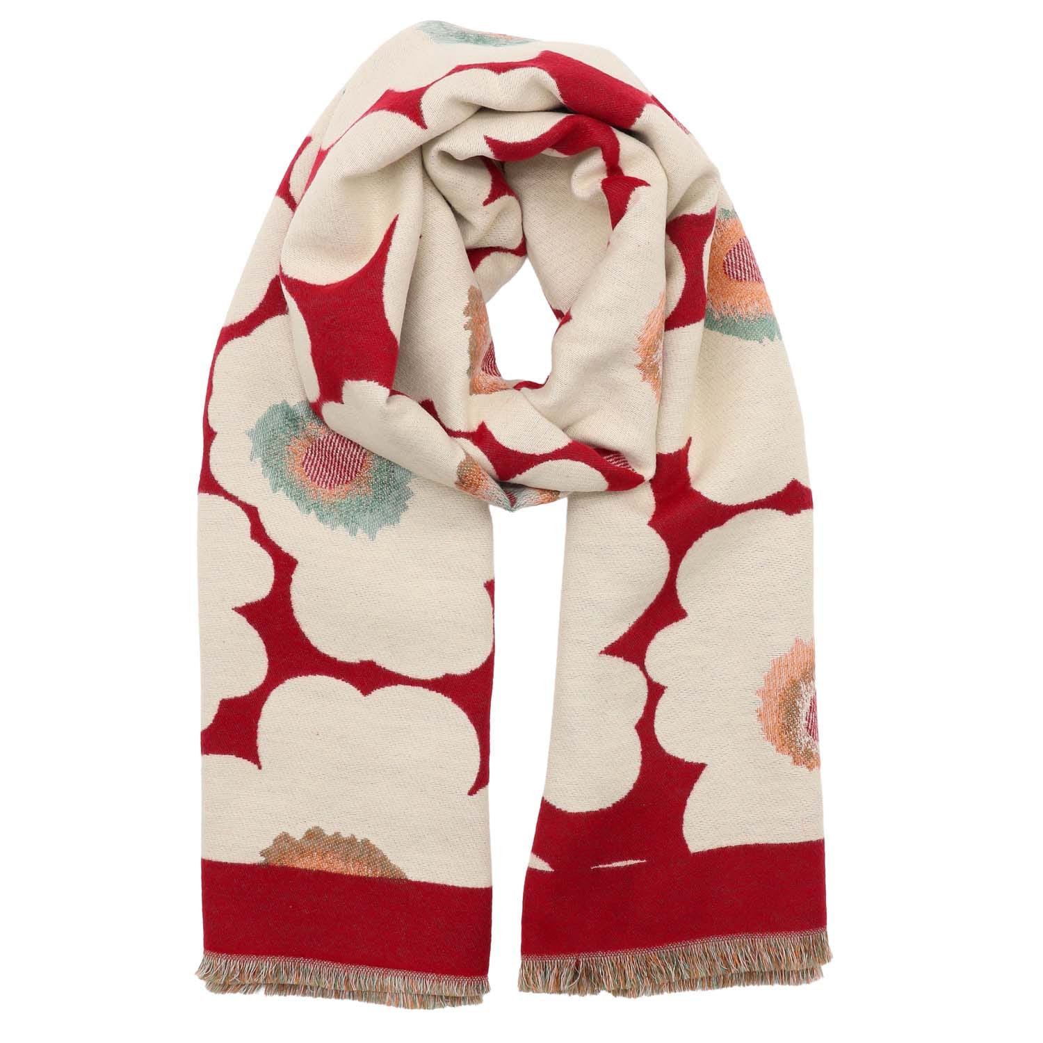 Zelly Floral Red Winter Scarf
