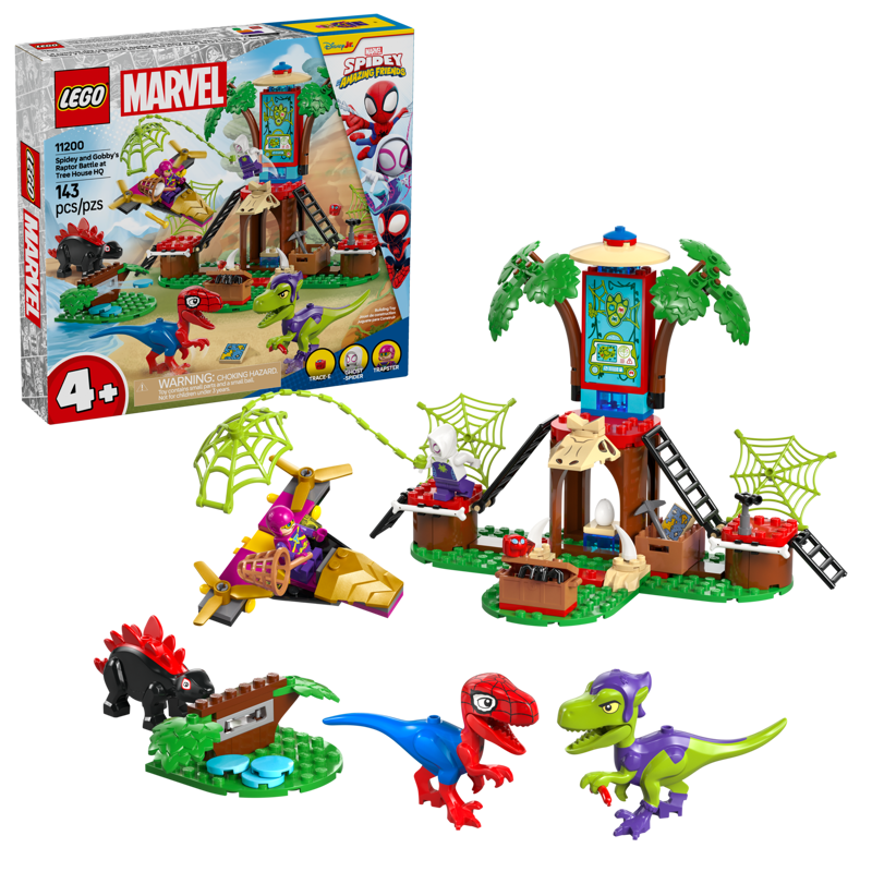 LEGO Marvel Spidey and Gobby's Raptor Battle at Tree House HQ