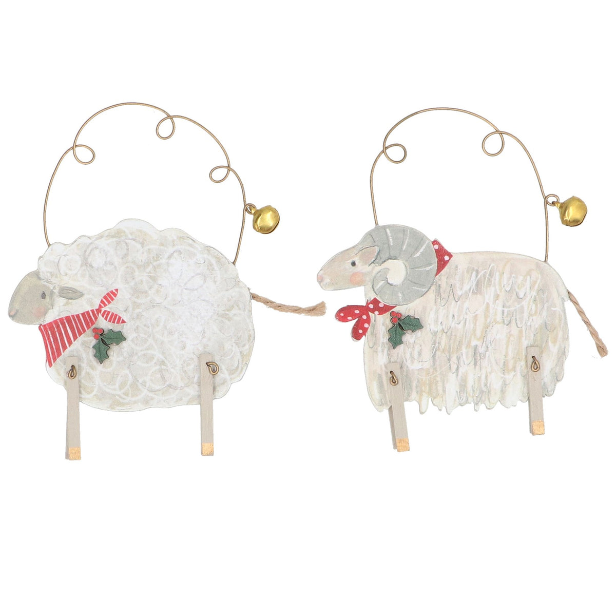 Sheep/Ram with Scarf Wood Decoration