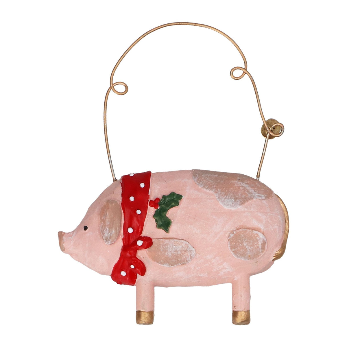 Resin Pig with Scarf Decoration