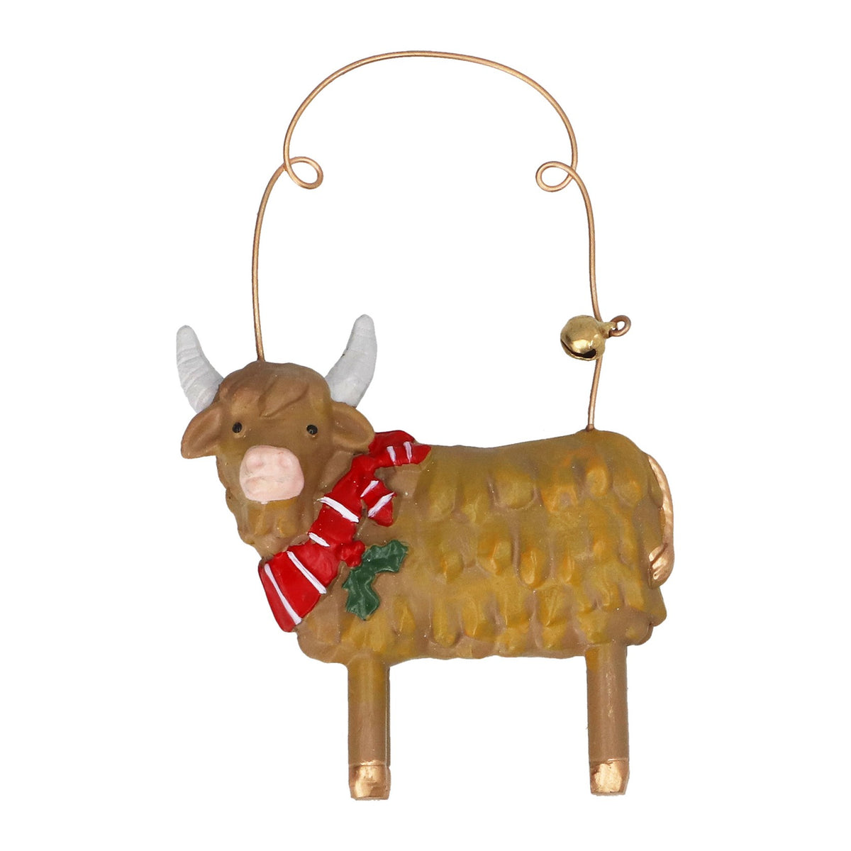 Resin Highland Cow with Scarf Decoration