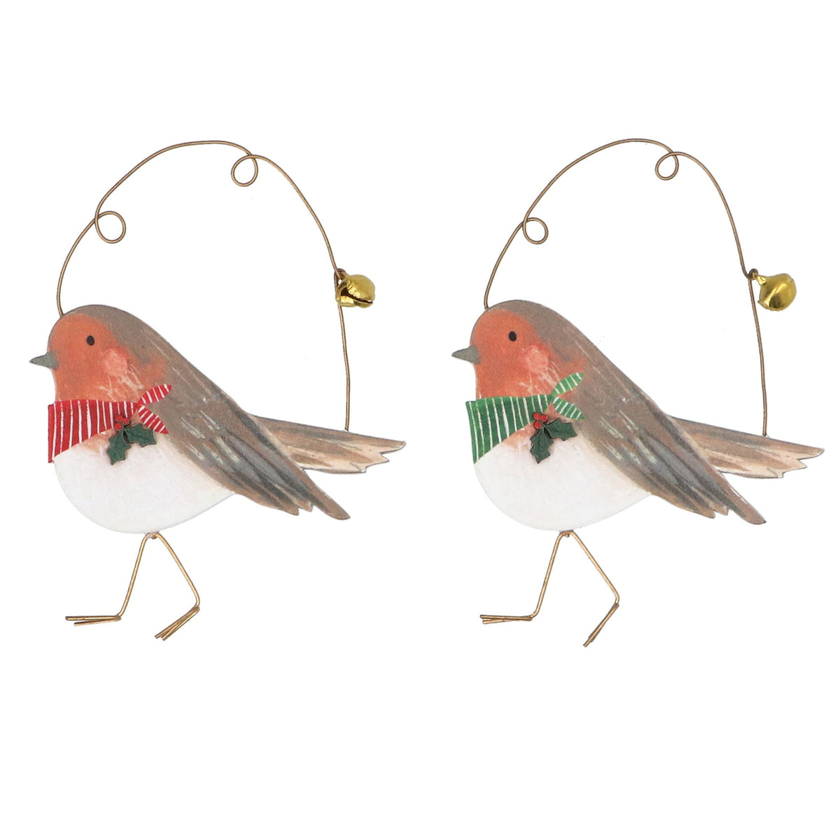 Wooden Robin with Scarf Decoration