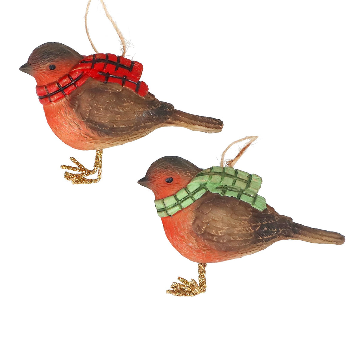Small Resin Robin in Scarf Decoration