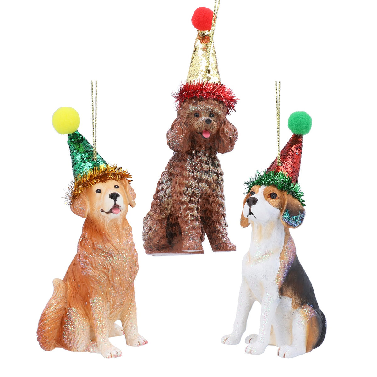 Resin Dog in Party Hat Decoration