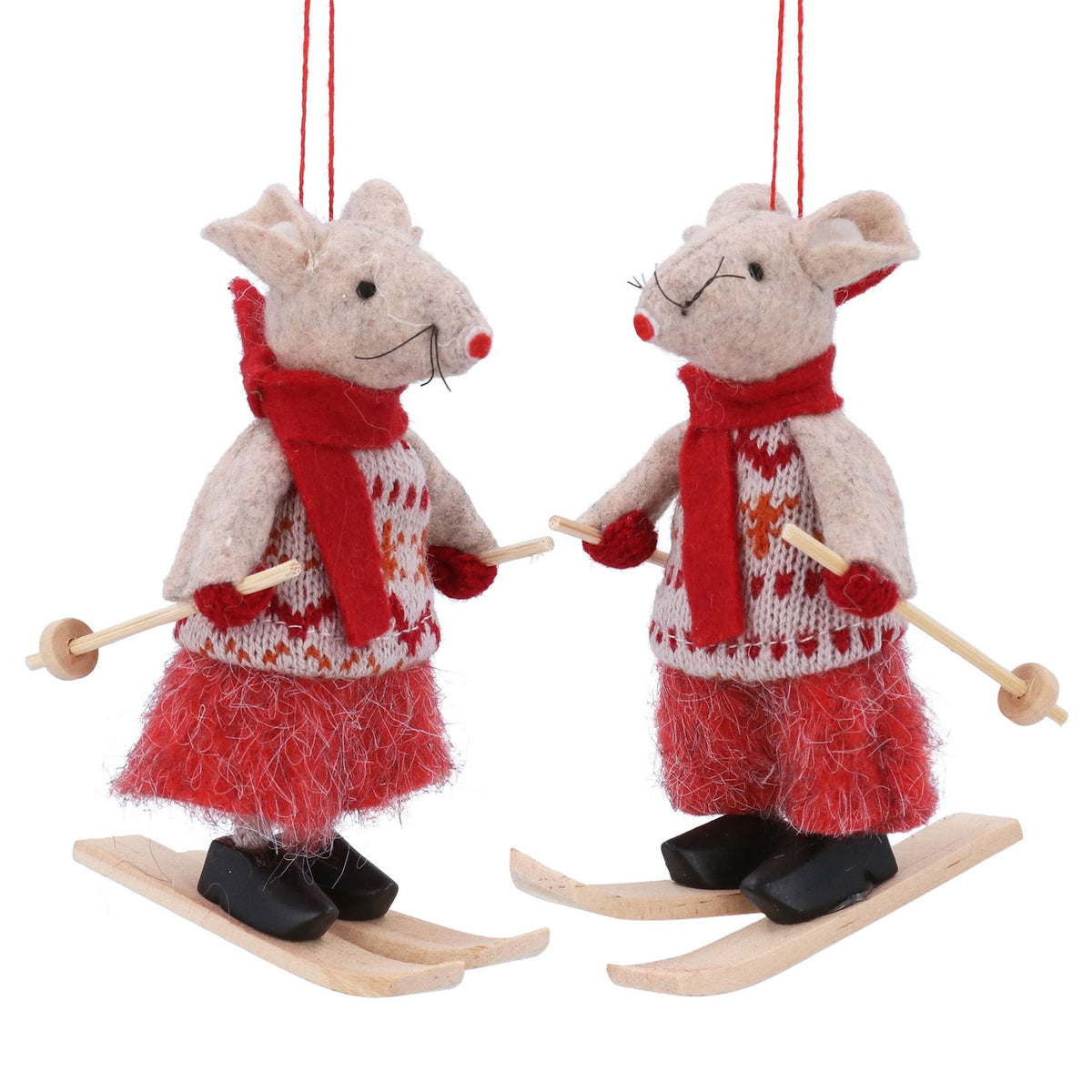 Skiing Mouse Fabric Decoration