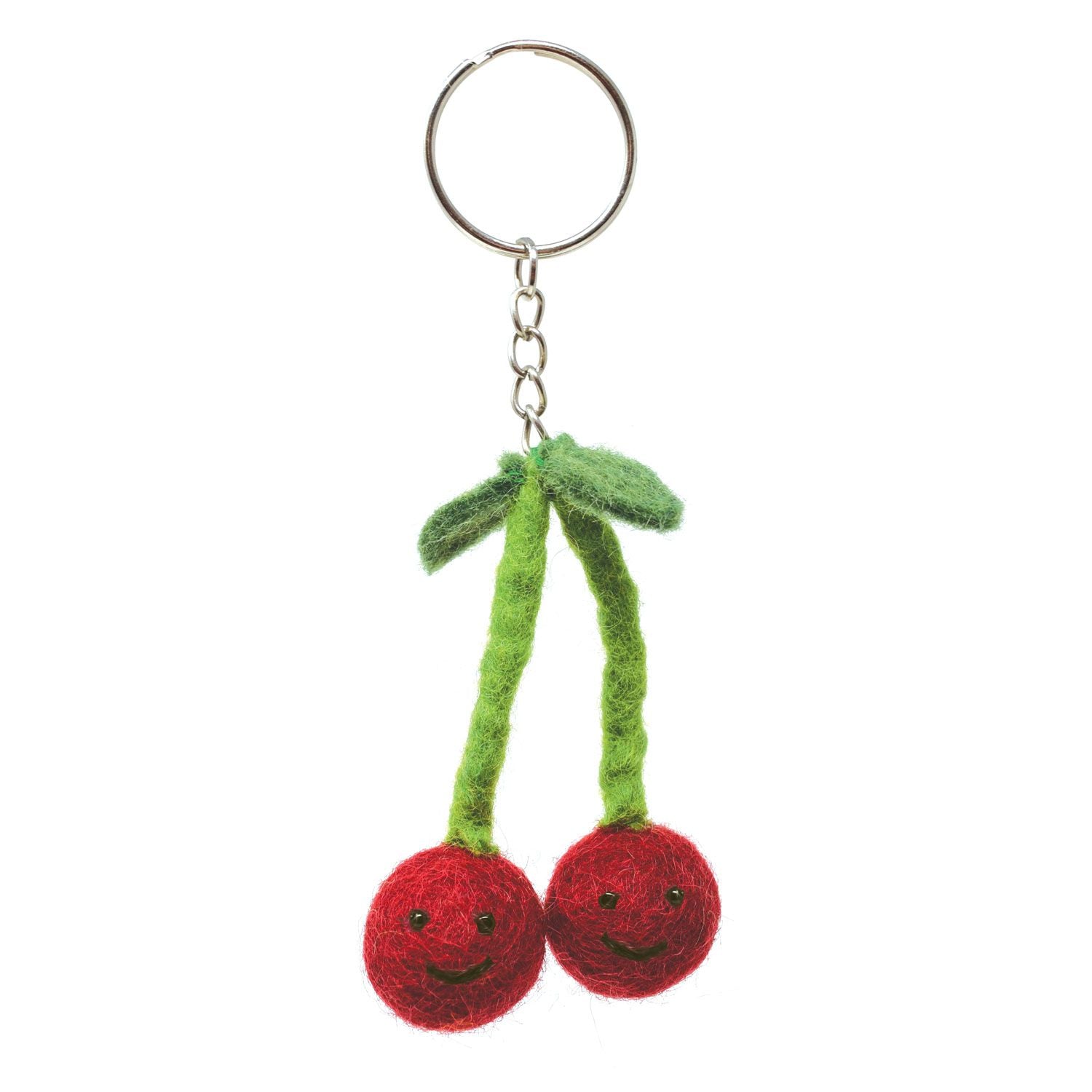 Cherries Wool Felt Keyring