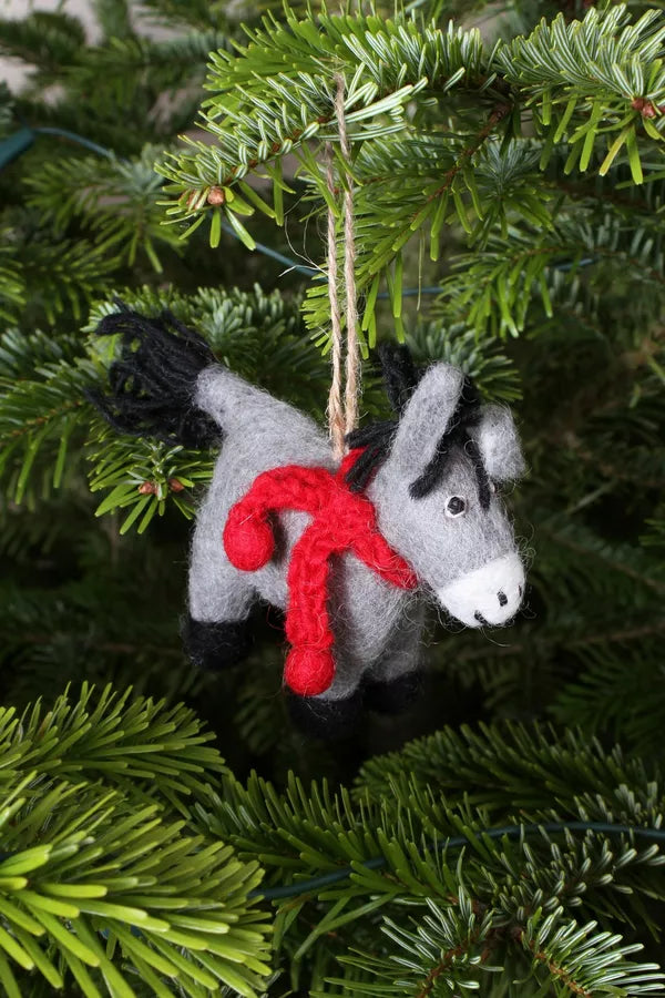 Dennis the Donkey Wool Felt Decoration