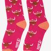 Women's Bamboo Socks - Pink, Highland Cow