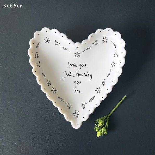 Scalloped Heart Trinket Dish - Love you just the way you are