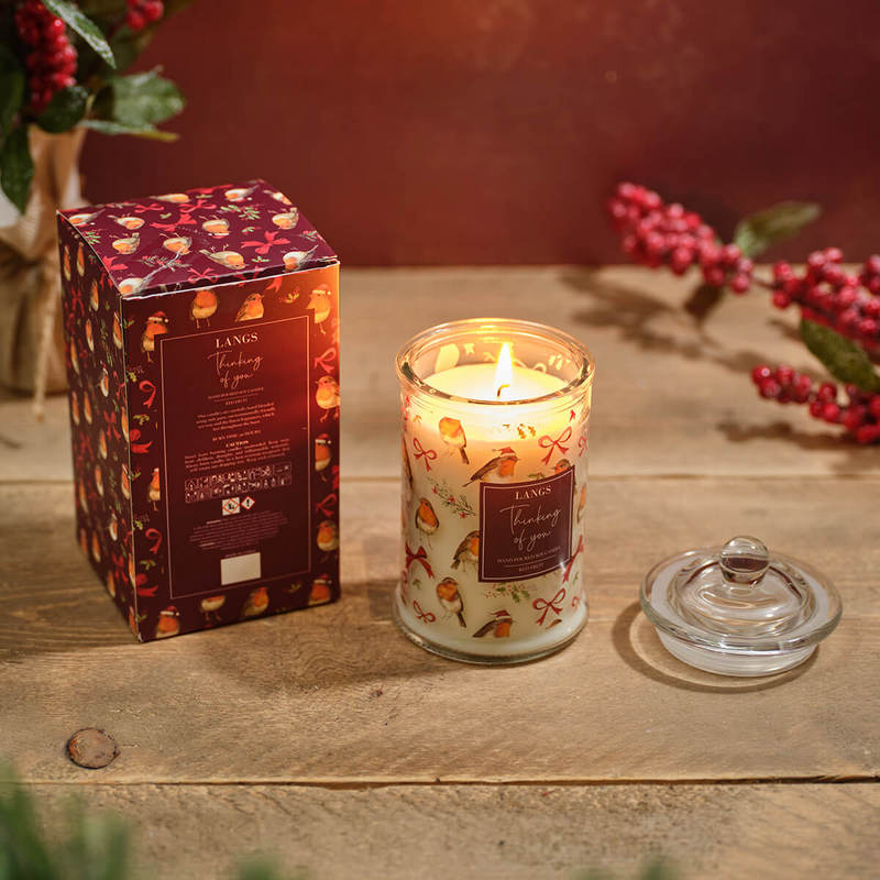 Robin Glass Jar Candle in Box