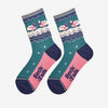 Sheep Fair Isle Bamboo Socks in Green