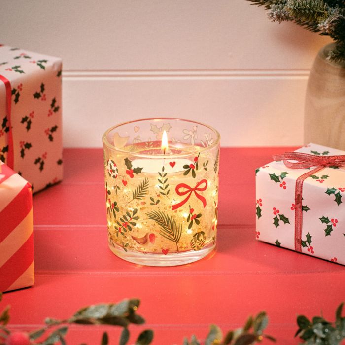 LED Gel Candle Hollies & Berries