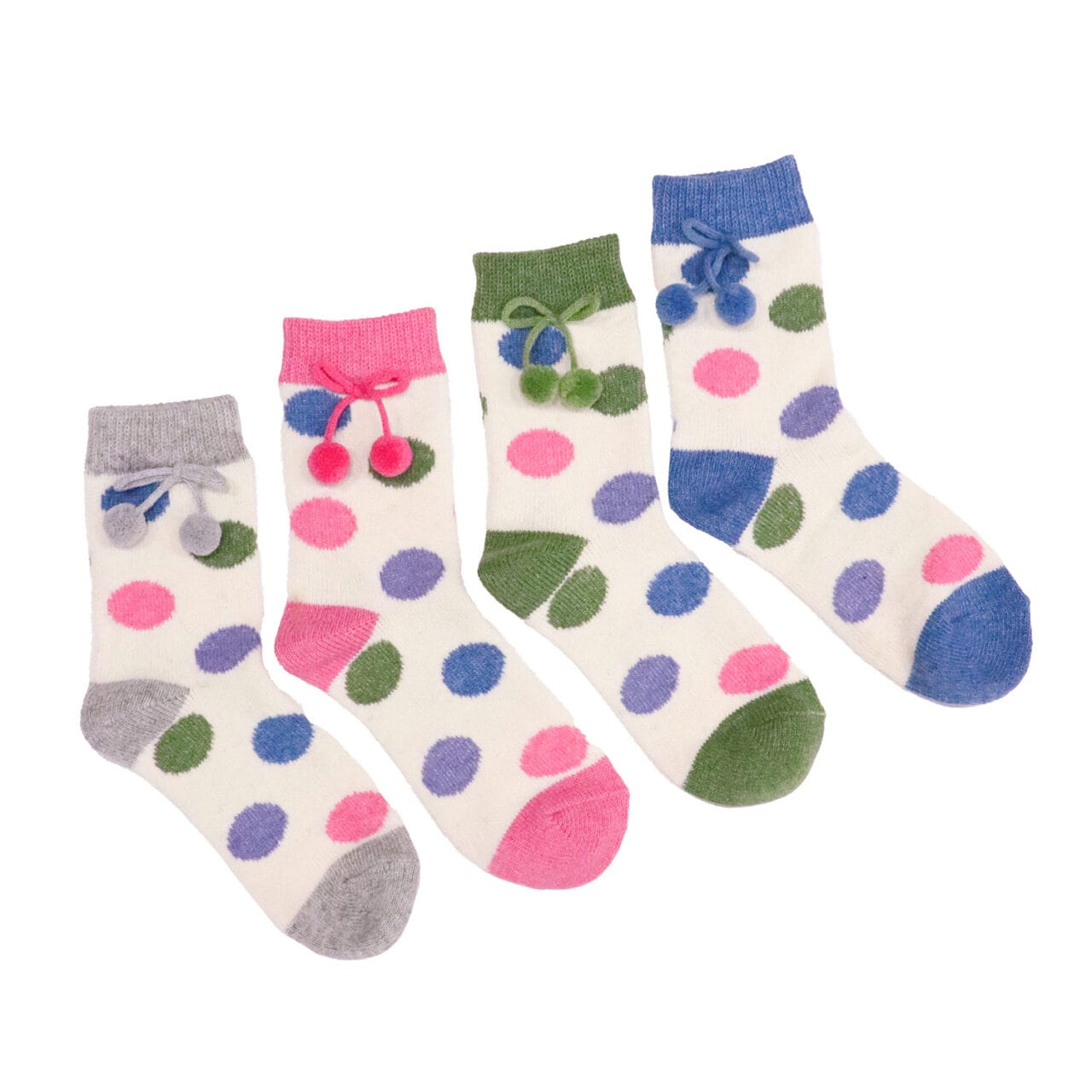 Zelly 'Chloe' Spotty Socks with Pom Poms