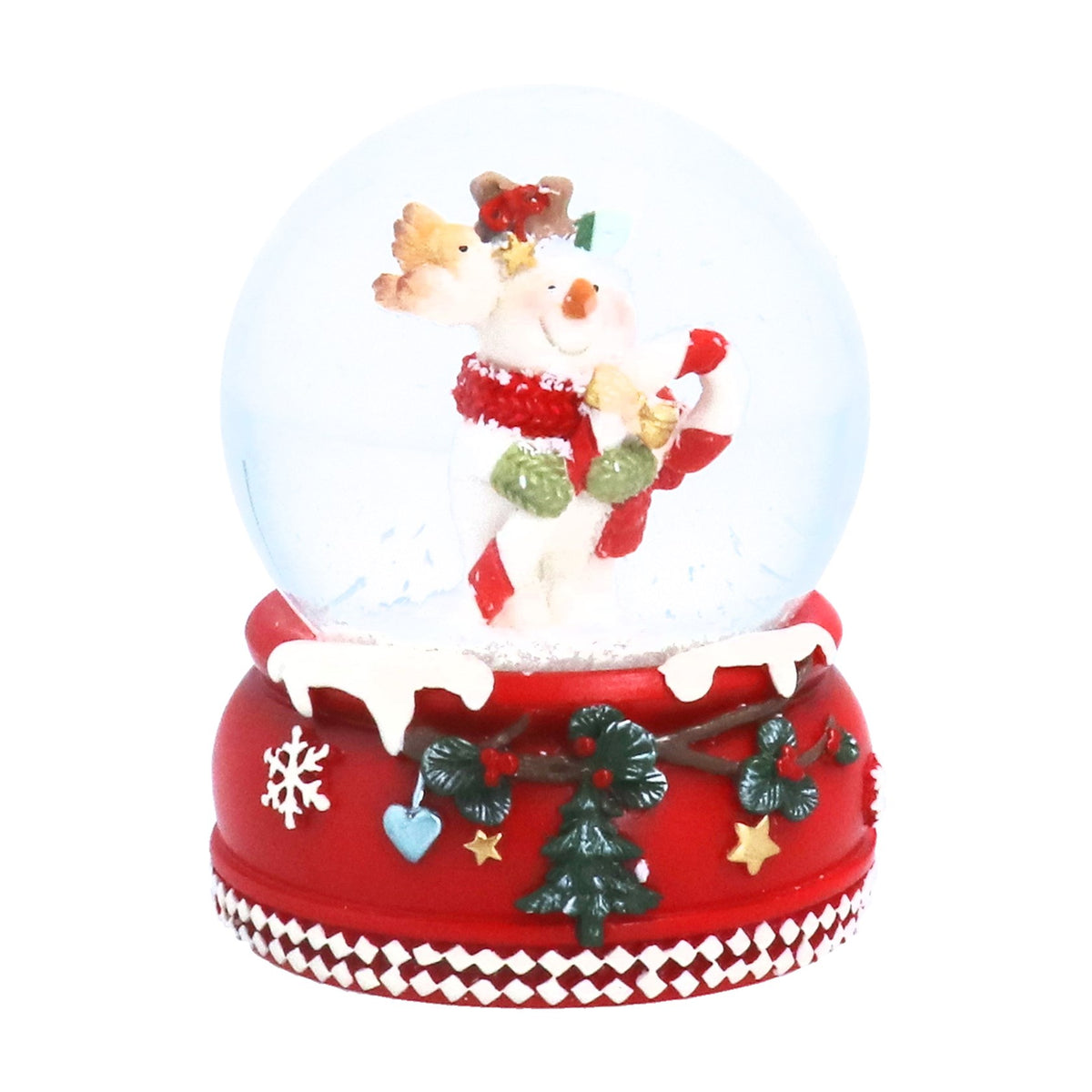 Snowman with Candy Cane Snowdome