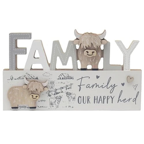 Highland Cow Family Plaque