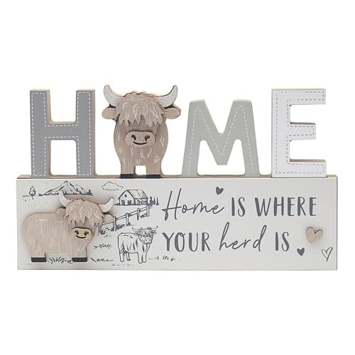 Highland Cow Home Plaque
