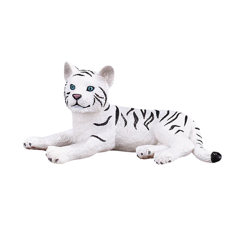 Mojo White Tiger Cub Laying Down Figurine