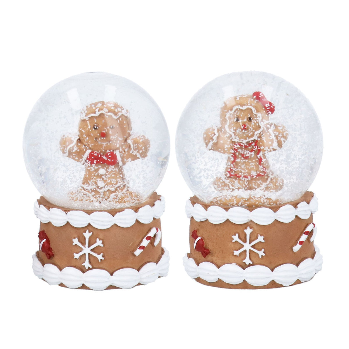 Mr/Mrs Gingerbread Man Snow Globe