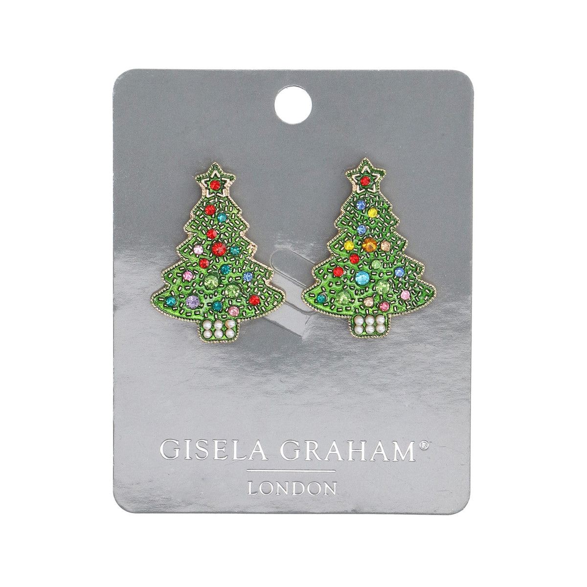 Jewelled Christmas Tree Earrings