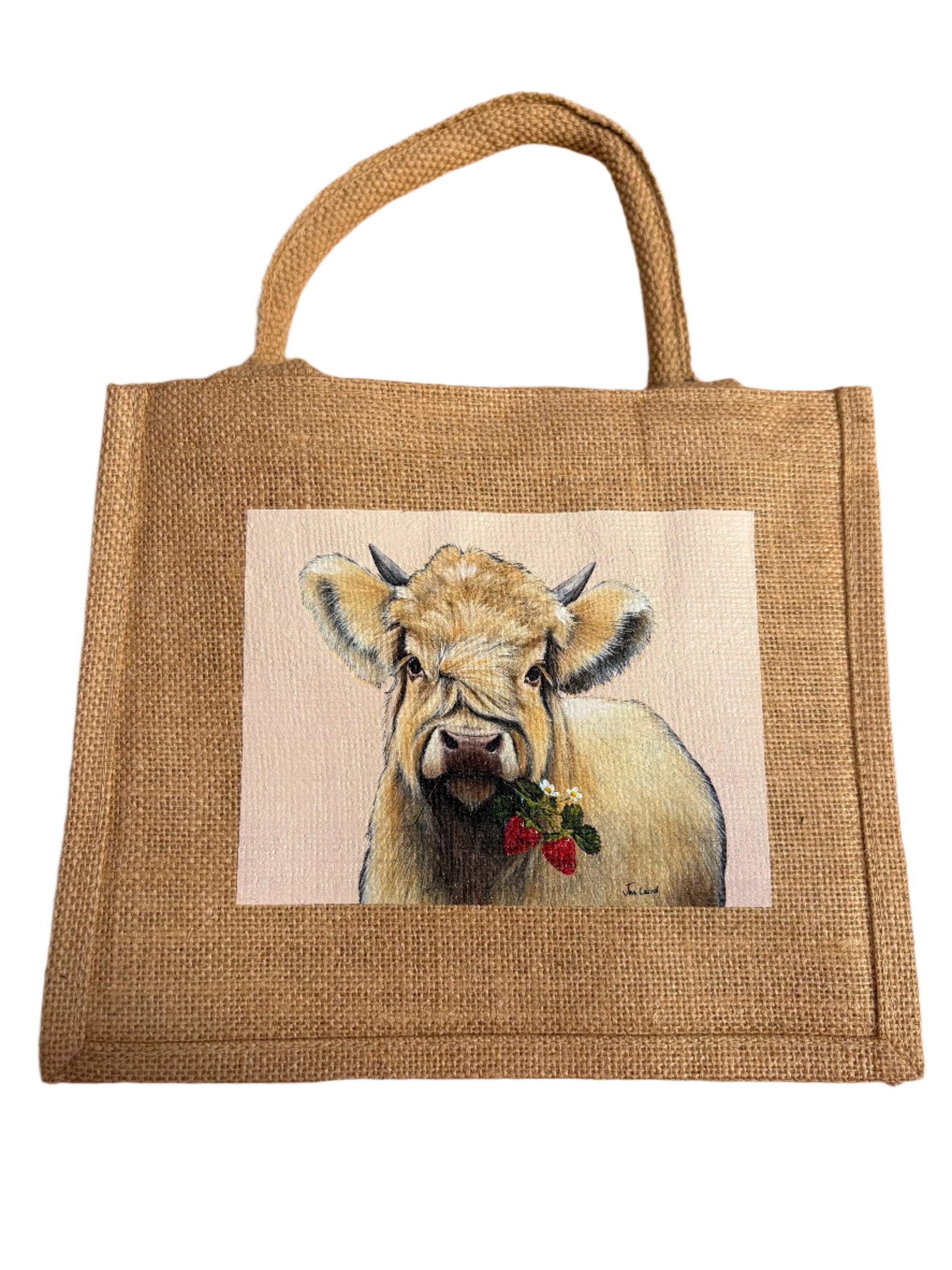Strawberries & Cream Jute Bag