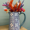 Blue & White Mosaic Large Jug