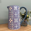 Blue & White Mosaic Large Jug