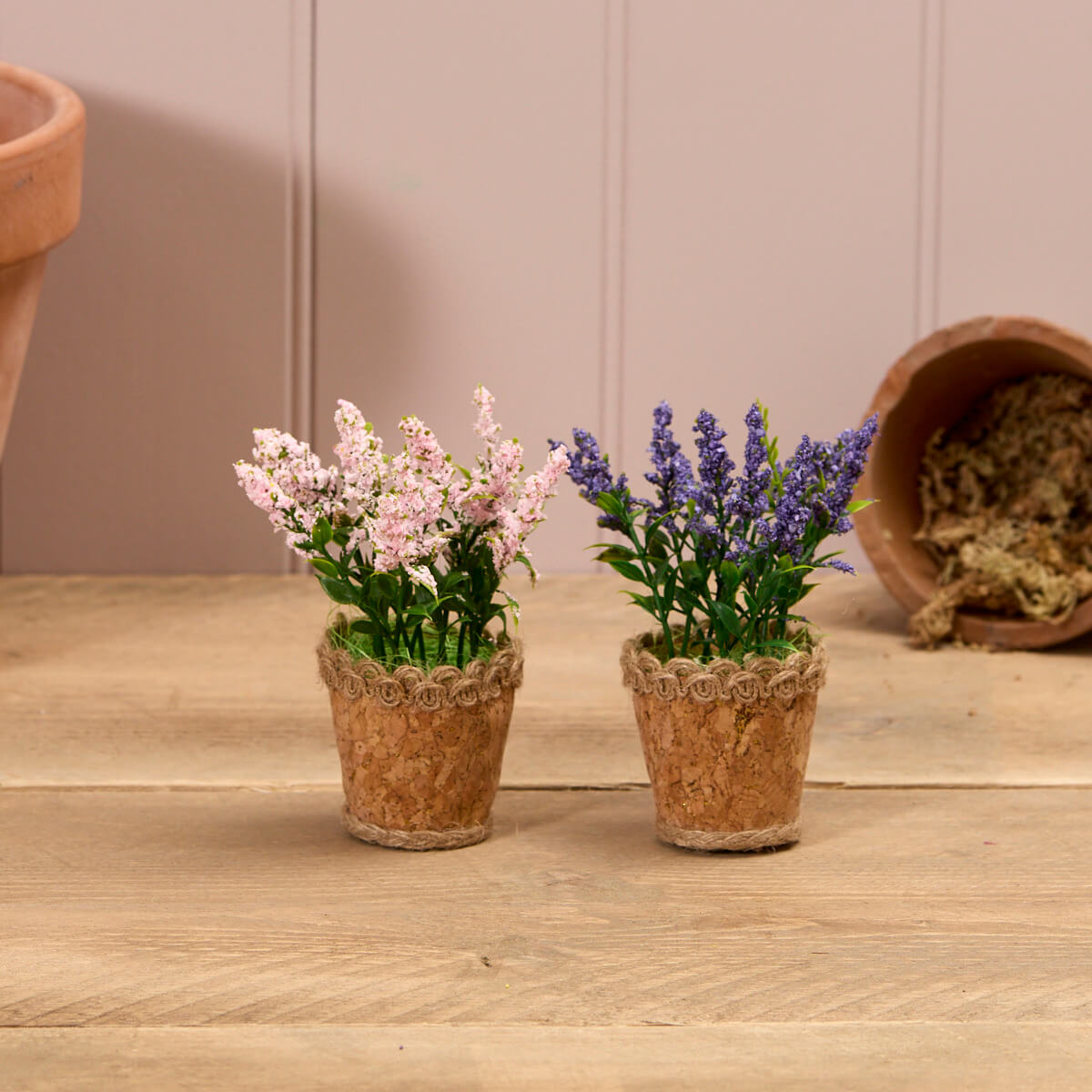 Artificial Flower in Woven Plant Pot