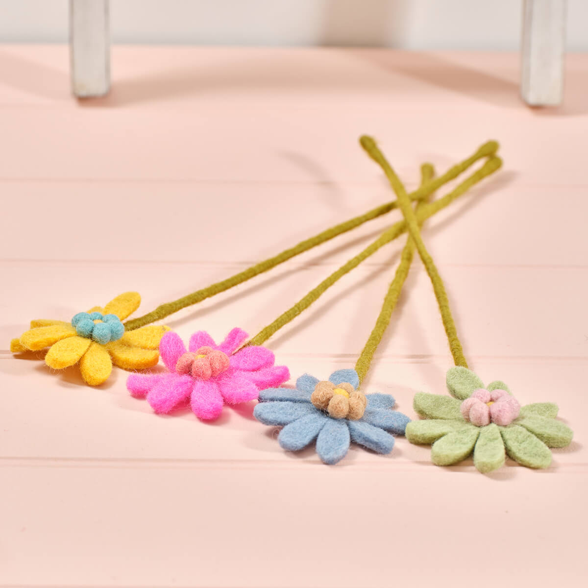 Love and Kindness Wired Bright Felt Flower