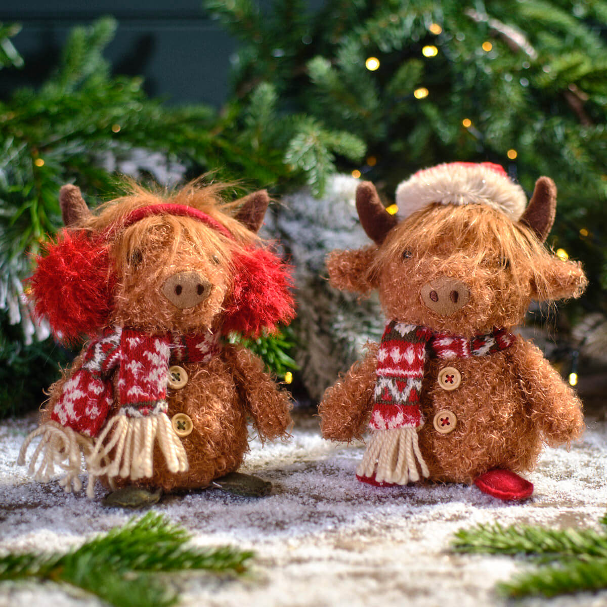 Christmas Fabric Highland Cow Shelf Sitters