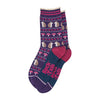 Women's Bamboo Socks - Blue, Hedgehog Toadstool Fair Isle