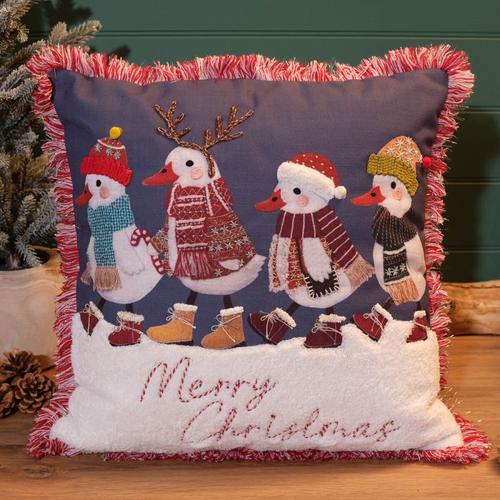 Merry Christmas Duck Cushion