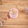 Ditsy Floral Velvet Embroidery Round Jewellery Box
