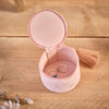 Ditsy Floral Velvet Embroidery Round Jewellery Box