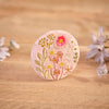 Ditsy Floral Fabric Round Mirror