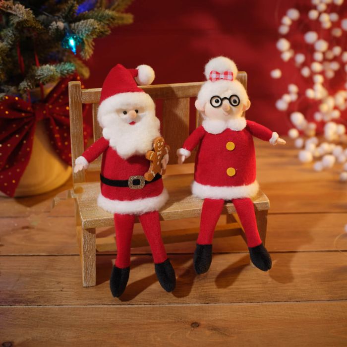 Mr and Mrs Claus Shelf Sitter Pair