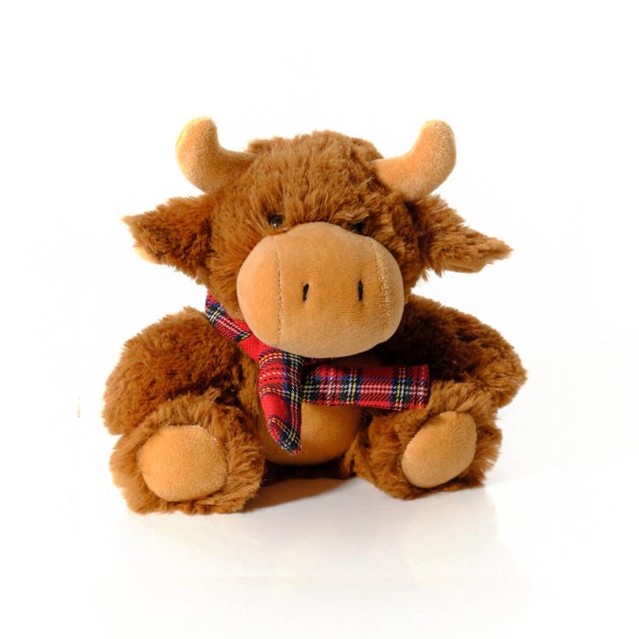 Highland Cow Plush Toy With Scarf 17cm