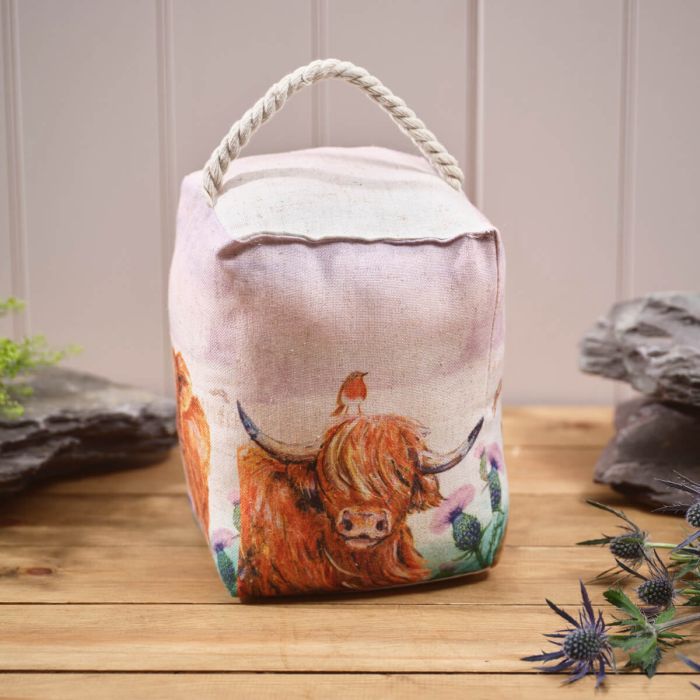 Highland Cow with Thistle Door Stop