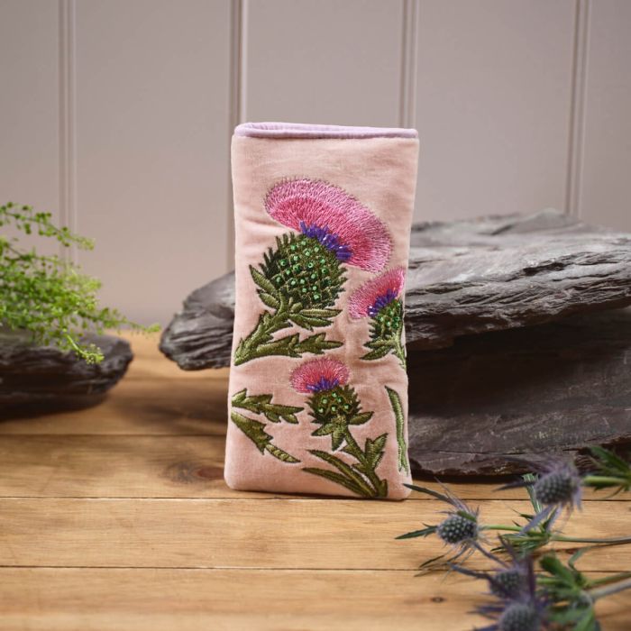 Thistle Velvet Embroidery glasses case