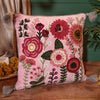 Large Velvet Floral Embroidered Cushion