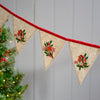 Christmas Robin Embroidered Bunting