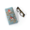 Festive Robin Velvet Embroidered Glasses Case