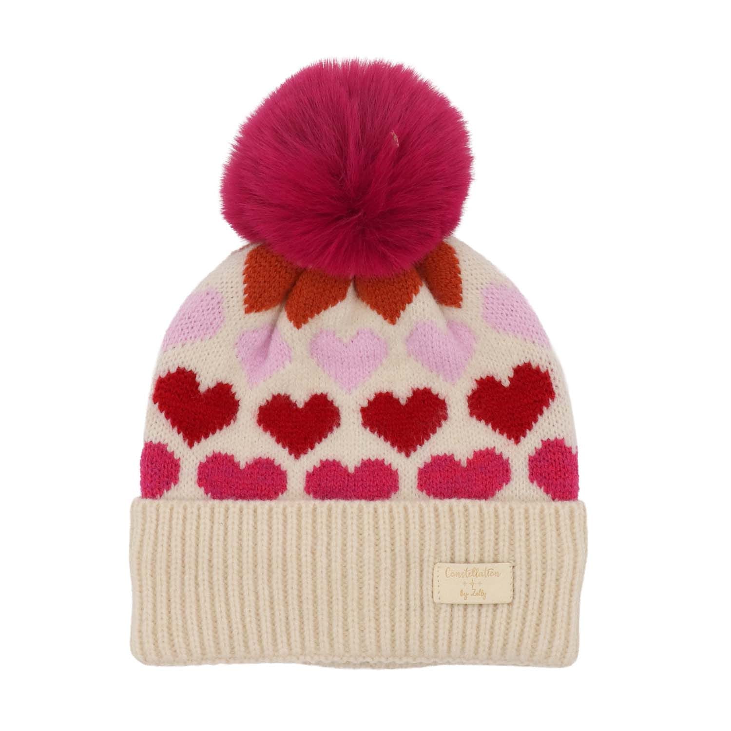 Zelly Children's Pink Hearts Hat