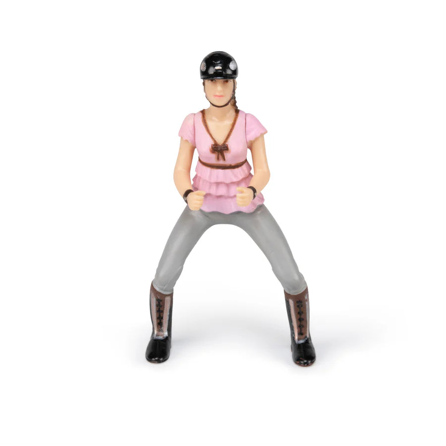 PAPO Pink Fashion Horsewoman Figurine