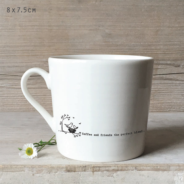 'Coffee and friends the perfect blend' Wobbly Mug