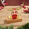 Fused Glass Robins on Postbox Tealight Holder