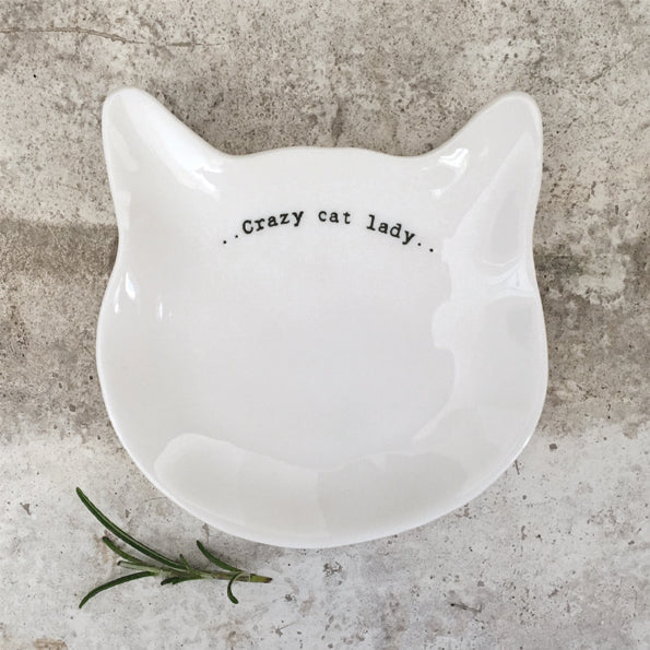 'Crazy Cat Lady' Wobbly Cat Trinket Dish
